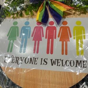 Pride Everyone welcome sign